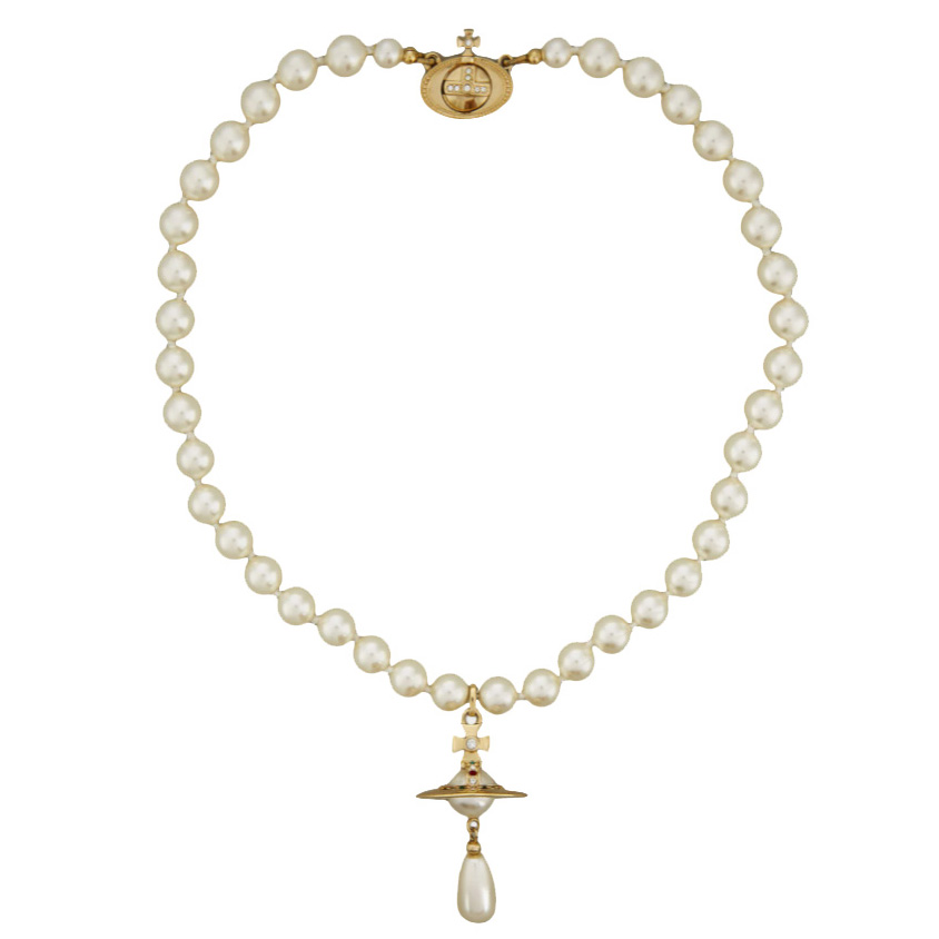 Vivienne Westwood One Row Pearl Drop Choker